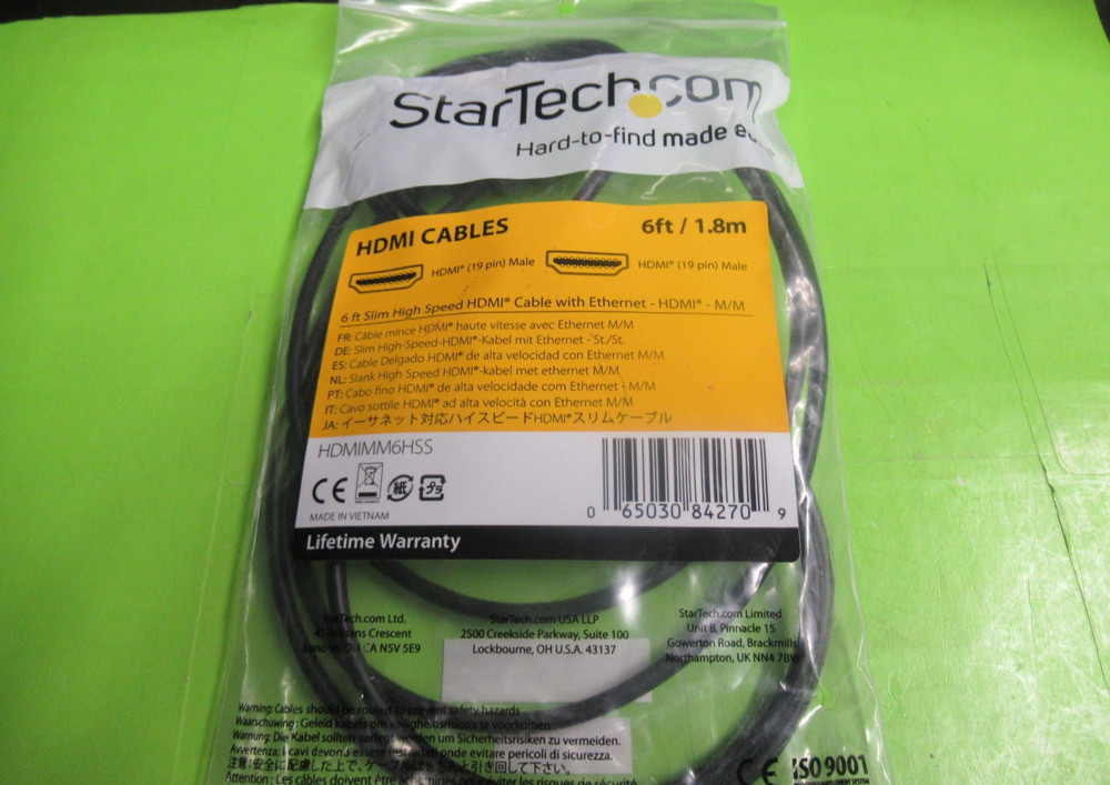 StarTech HDMIMM6HSS 6ft Slim HDMI Cable M/M Black