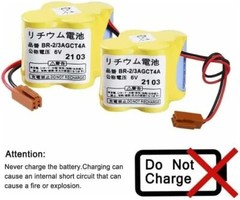 ◉ 50X BR-2/3AGCT4A 6V PLC Battery For FANUC A98L-0031-0025 CNC System with Plug