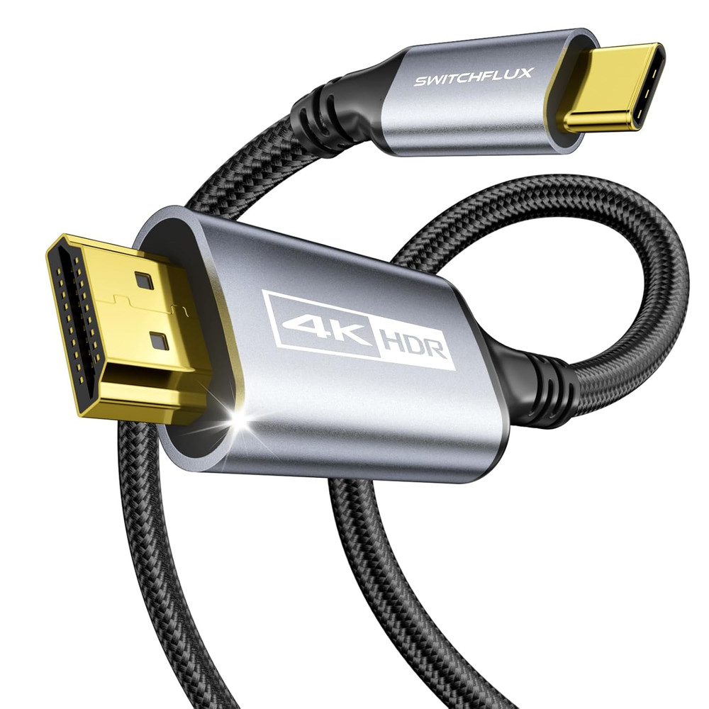 USB-C to HDMI Cable 6Ft [4K@60Hz] High-Speed USB Type C to HDMI 2.0 Braided Cord