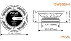 4x PRV Audio 10W650A-4 Midbass ALTO Car Audio 10″ Speakers 4 Ohm 10A PRO 2600W