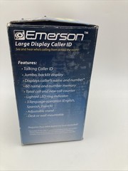 Emerson EM-60 Large Lighted Display Talking Caller ID Voice 60 Number Memory
