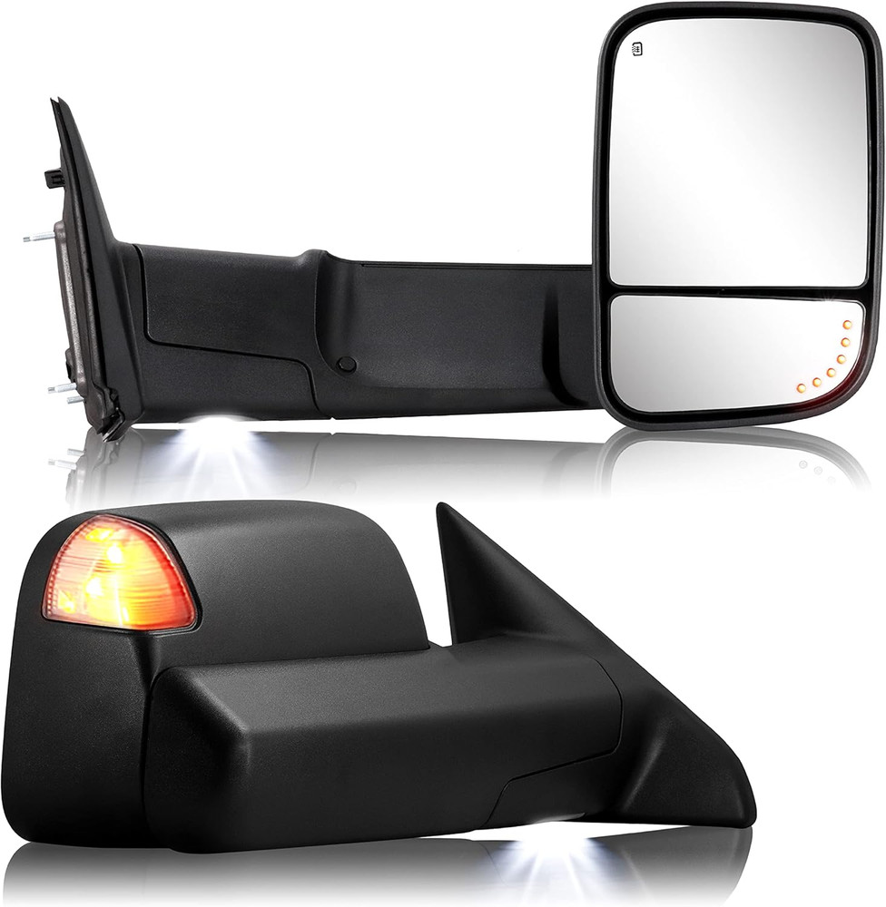 2009-2018 Ram 1500 2010-2018 2500 3500 Towing Mirrors Pair–Compatible