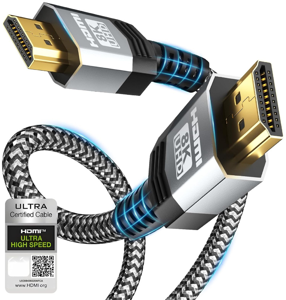 Soonsoonic 8K Certified Ultra High Speed HDMI 2.1 Cable 6FT,48Gbps Braided Gamin
