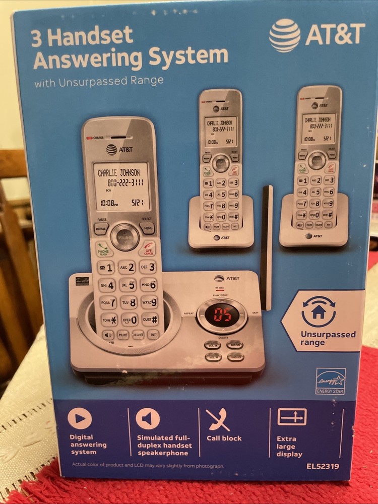 AT&T 3-Handset Cordless Phone Answering (EL52319) W/Call ID/Call Waiting, New 🔋