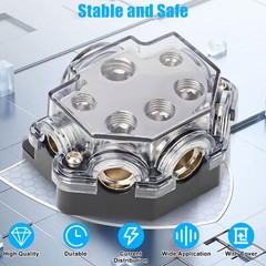 Durable ABS Plastic Covered Car Audio Power Block 1 Way In 5 Ways Out