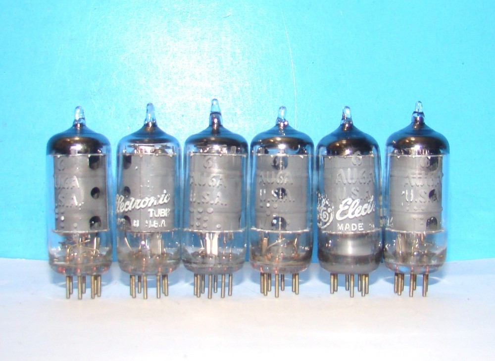 6AU6A GE AA5 radio audio amplifier electron vacuum tubes 6 valves tested 6AU6
