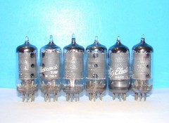 6AU6A GE AA5 radio audio amplifier electron vacuum tubes 6 valves tested 6AU6