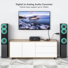 192KHz Digital to Analog Audio Converter DAC Optical L/R RCA 3.5mm Jack Adapter