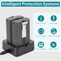 2 Pack 8000mAh Rechargeable Battery and Charger Station for Ring Doorbell 2/3+/4
