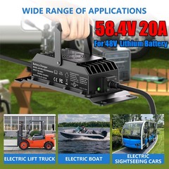 58.4V 20A Lithium Battery Charger Fast Charging for 48V LiFePO4 Lithium Battery