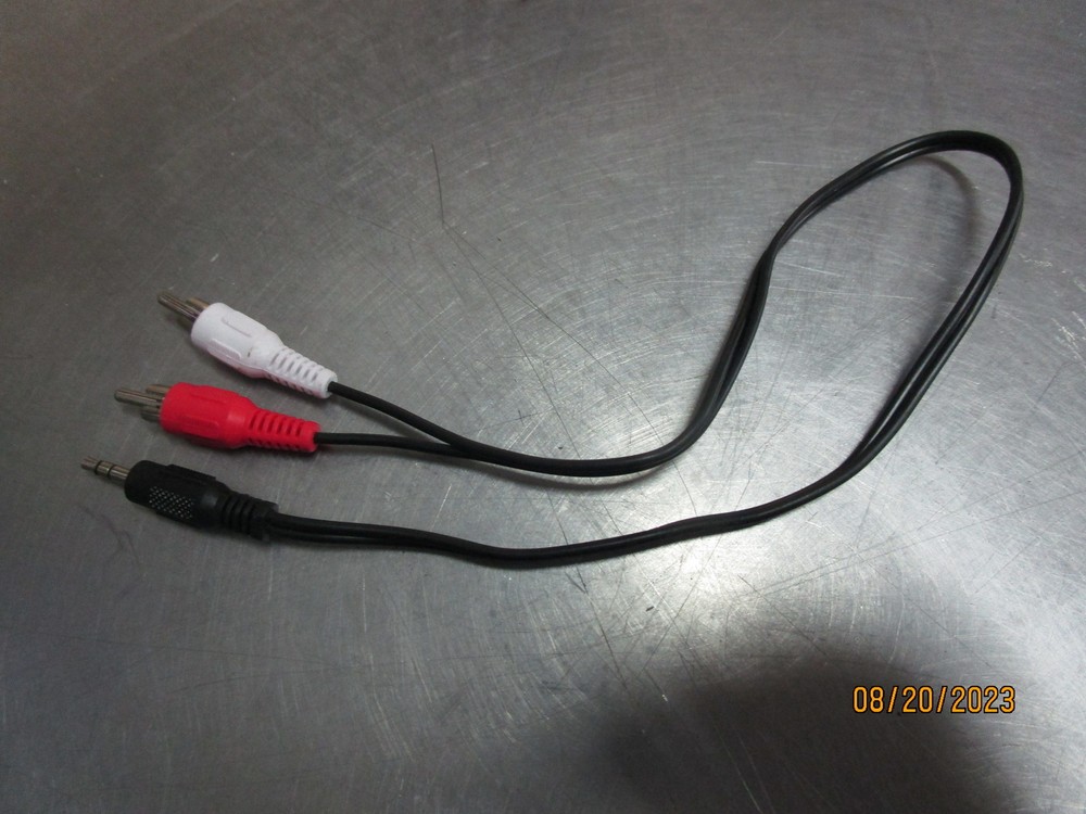(1)3.5mm Male to 2RCA Male Cable Adapter Y Splitter Stereo 1/8 AUX to 2RCA Cord