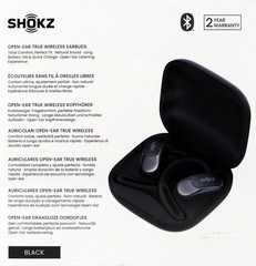 Shokz OpenFit Air Open-Ear True Wireless Earbuds, Black, Lightweight Sporty ~ H