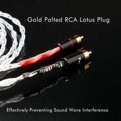 Preffair OCC Copper Interconnect Cable 24K Gold Plated 2RCA Plug HIFI