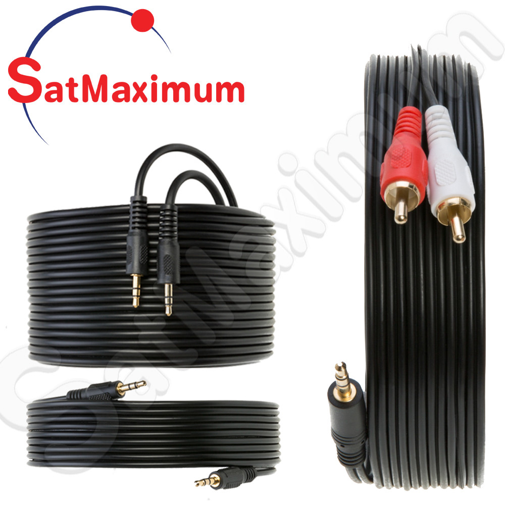3.5mm AUDIO CABLE AUX 3.5 mm to Dual RCA Stereo 3FT 6FT 10FT 25FT 50FT 100FT LOT