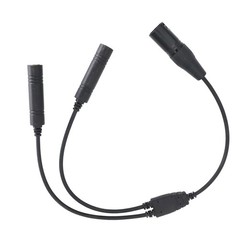 New Black Aviation Headset GA Dual Plugs to for Airbus 5 Pin XLR Headset Adapter