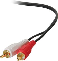 2 RCA Male to 2 RCA Male Cable Wire Gold Plated Cord Stereo Audio 4.4Ft