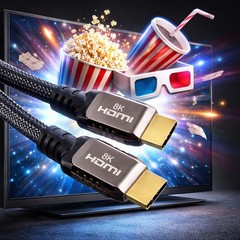 Short 1.5ft HDMI 2.1 Cable Pack, Braided Nylon&Gold Connectors for PS5,PS4,Xbox