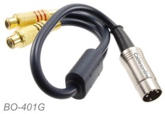 1ft. 5-Pin Din Plug to 2 RCA Gold Jacks Cable for B&O