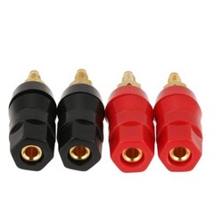 4X Gold Plated Audio Speaker Terminal 4mm Binding Post Banana Jack Plug Adapter