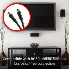 Digital 2-Way Coaxial Cable Splitter, 2.5 Ghz 5-2500 Mhz, RG6 Compatible, Works