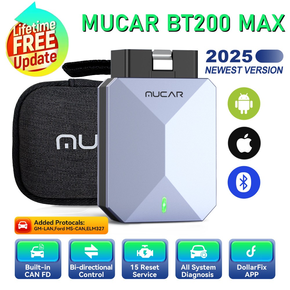 2025 NEW MUCAR BT200 MAX OBD2 Scanner Code Reader All System Car Diagnostic Tool