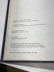 Reference Data for Radio Engineers 5th Edition Howard W. Sams & Co. ITT 1968