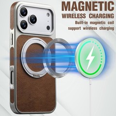 Classic Textured Crazy Horse Pattern Slim PU Leather Case fits iPhone 17 Pro Max