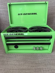 Mini Toolbox Bluetooth Speaker. Runs off rechargeable 12v battery pack