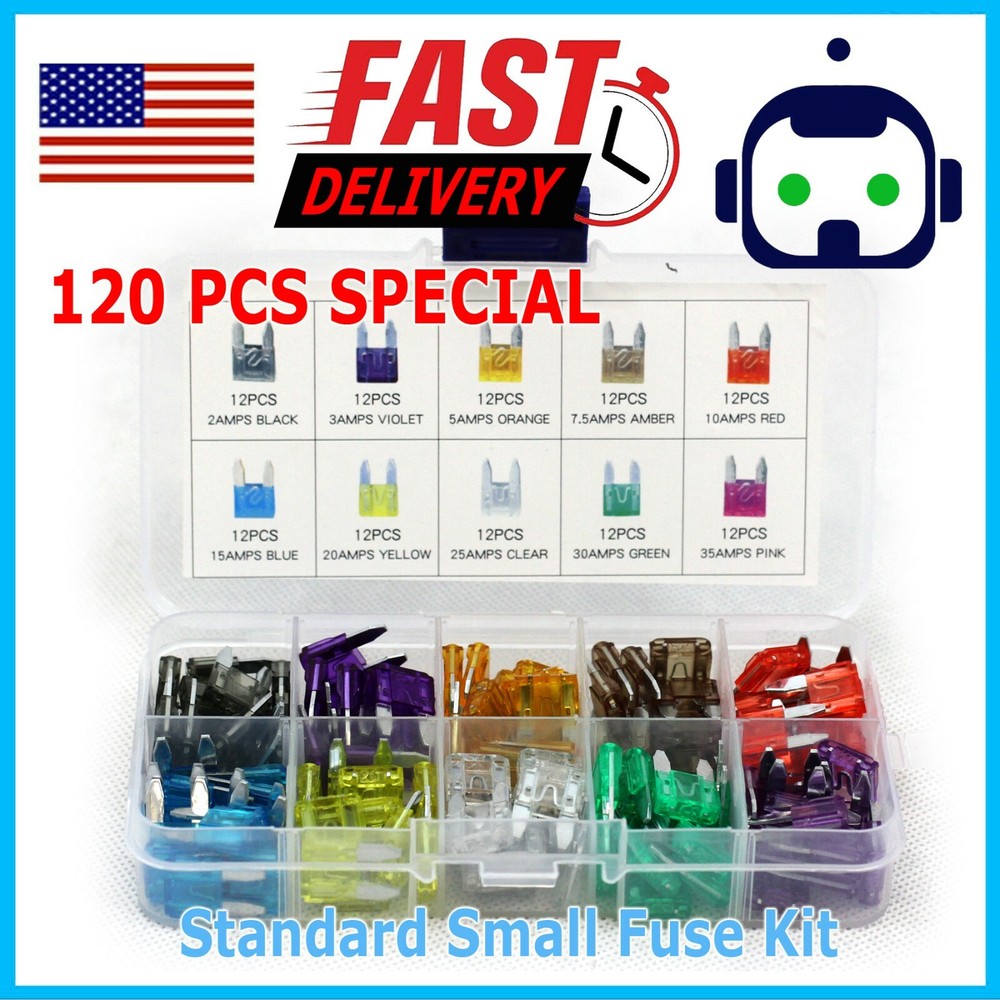 120pcs Mini Blade Fuse Assortment Auto Car Motorcycle SUV Fuses Kit APM ATM