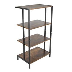 Rustic 4-Tier Media Stand for Record Player Stereo Bracket Country Style US