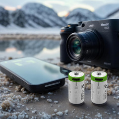 TEMIBATT Rechargeable CR2 Batteries 2 Pack,3V-3.7V 300Mah CR2 Lithium Battery