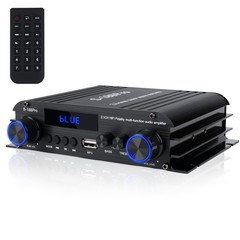 2.1 Channel Mini Amplifier 50W×2 Hi-Fi Audio Receiver Bluetooth USB AUX Subwoofe