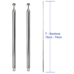 2pk 7 Sections Telescopic 74cm AM FM Antenna Portable Radio Antenna Replacement