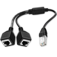 RJ45 Splitter Adapter 1 to 2 Port Ways CAT 7 6 5 LAN Ethernet Cable Connector