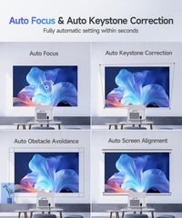 Smart Projector with 4K 8K Support, Android 14 Mini Projector with WiFi6 and …