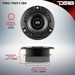 DS18 PRO-TWX1/BK Aluminum Super Bullet Tweeter 1″, 240W Max Built in Crossover