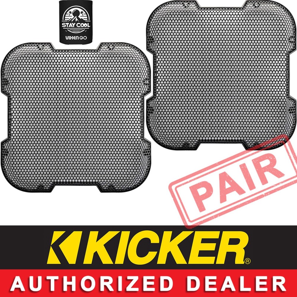 KICKER 52GL710 10″ SQUARE STEEL MESH SUBWOOFER GRILLE/GRILL FOR L7S,L7R,L7T PAIR