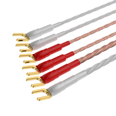 HIFI Silver-plated Bi-wire Speaker Cable High-end OCC Speaker Wire Y/Banana Plug