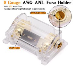 Cable batería 1/0 CCA 40FT con fusible ANL 250A para audio y energía, Nuevo