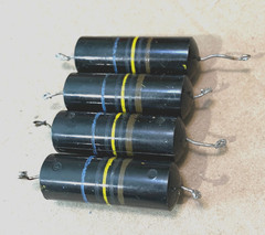 * FOUR * Sprague Bumble Bee Capacitors .1uF 600 Volts 20%