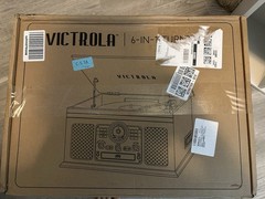 Victrola The Quincy 6-in-1 Bluetooth Record Player Turntable Mahogany New In Box