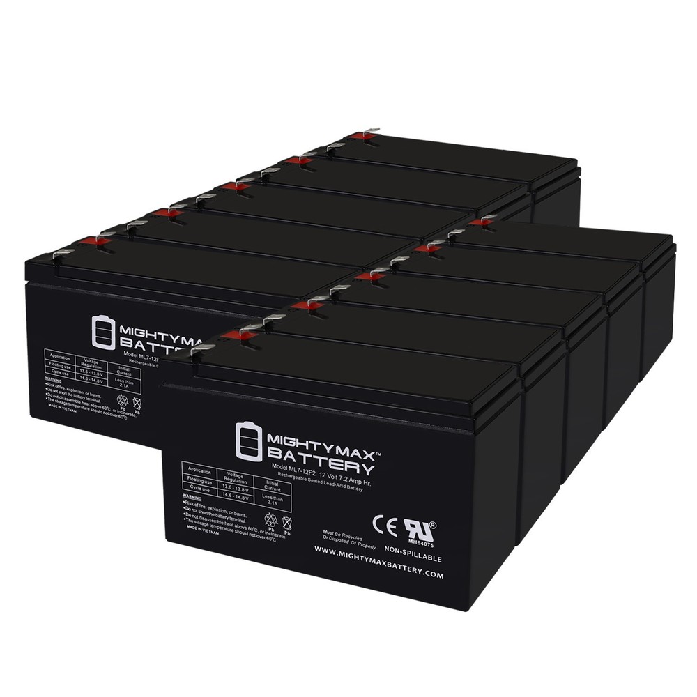 Mighty Max 12V 7Ah F2 Battery Compatible with CyberPower RB1280X2B – 10 Pack