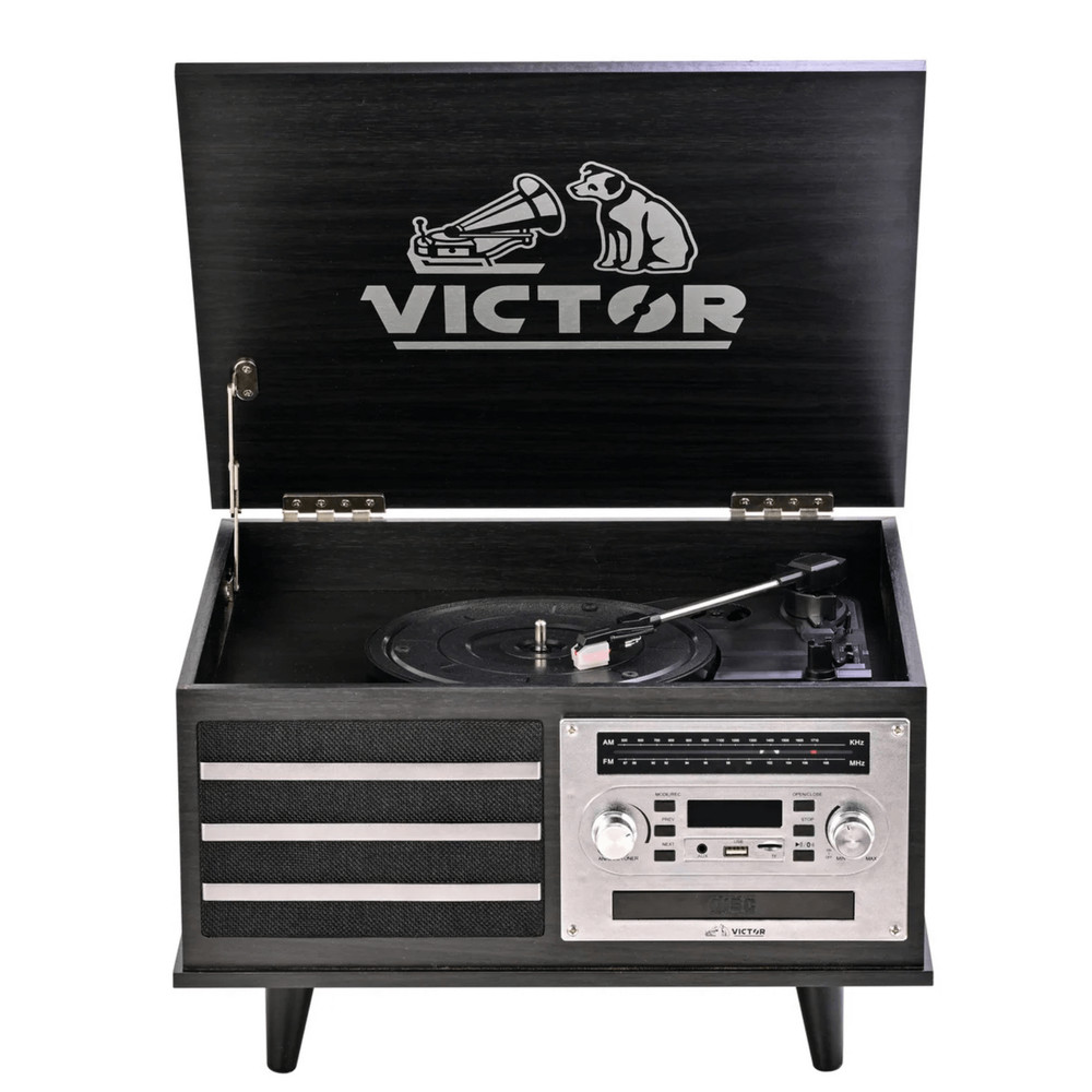 Victor Monroe 8-in-1 Music Center w Streaming Capabilities and Built-In Speakers