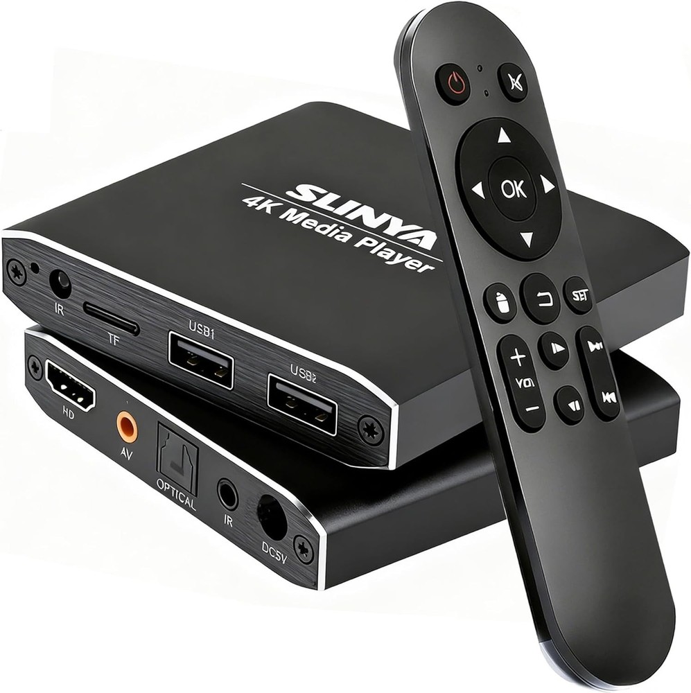 4K Ultra-HD Media Player for USB/HDD Drives SD Cards Plays HEVC HDMI AV MP3/JPG