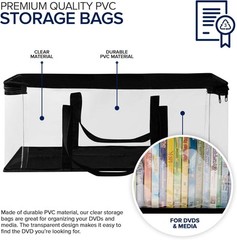 Stock Your Home DVD Storage Bags (Set of 4) Media Organizer Bag for DVDs, CDs,