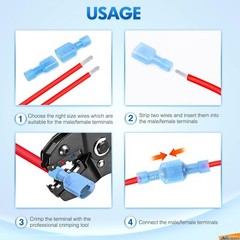 100/500Pcs Insulated Male Female Spade Terminal Crimp Electrical Wire Connectors