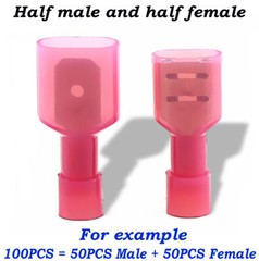 500PCS Nylon Spade Insulated Crimp Connectors Quick Disconnect Wire Terminals