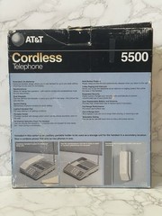 AT&T 5500 Cordless Speakerphone Box Instructions Cord Battery Untested