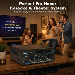 Bluetooth 5.0 Stereo Amplifier Home Audio Max 300Wx2 Power Stereo Receiver AK45