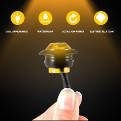 20PCS 1 Inch Round Amber 3 LED Side Marker Clearance Lights with Chrome Bezel US